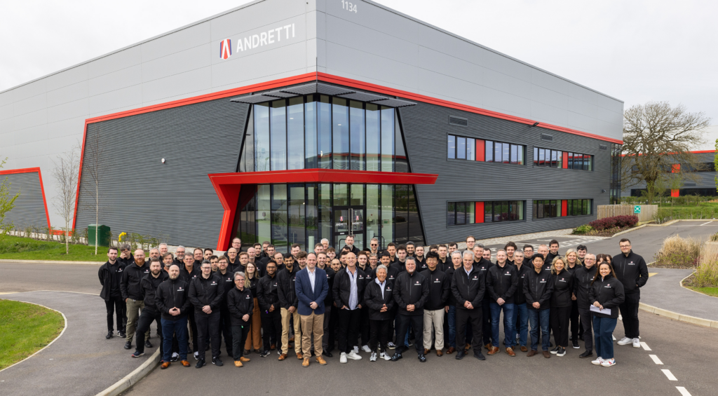 Andretti staff in front of their new Silverstone facility