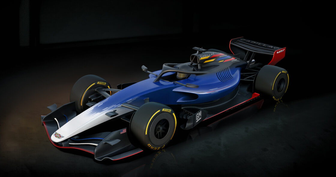 Render of a concept Cadillac Formula 1 car