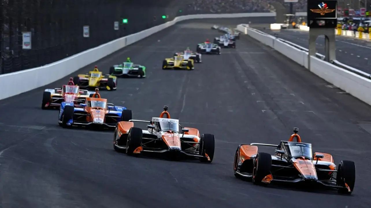 IndyCar driver Pato O'Ward leads the field at the biggest race of the year — the 108th Indianapolis 500