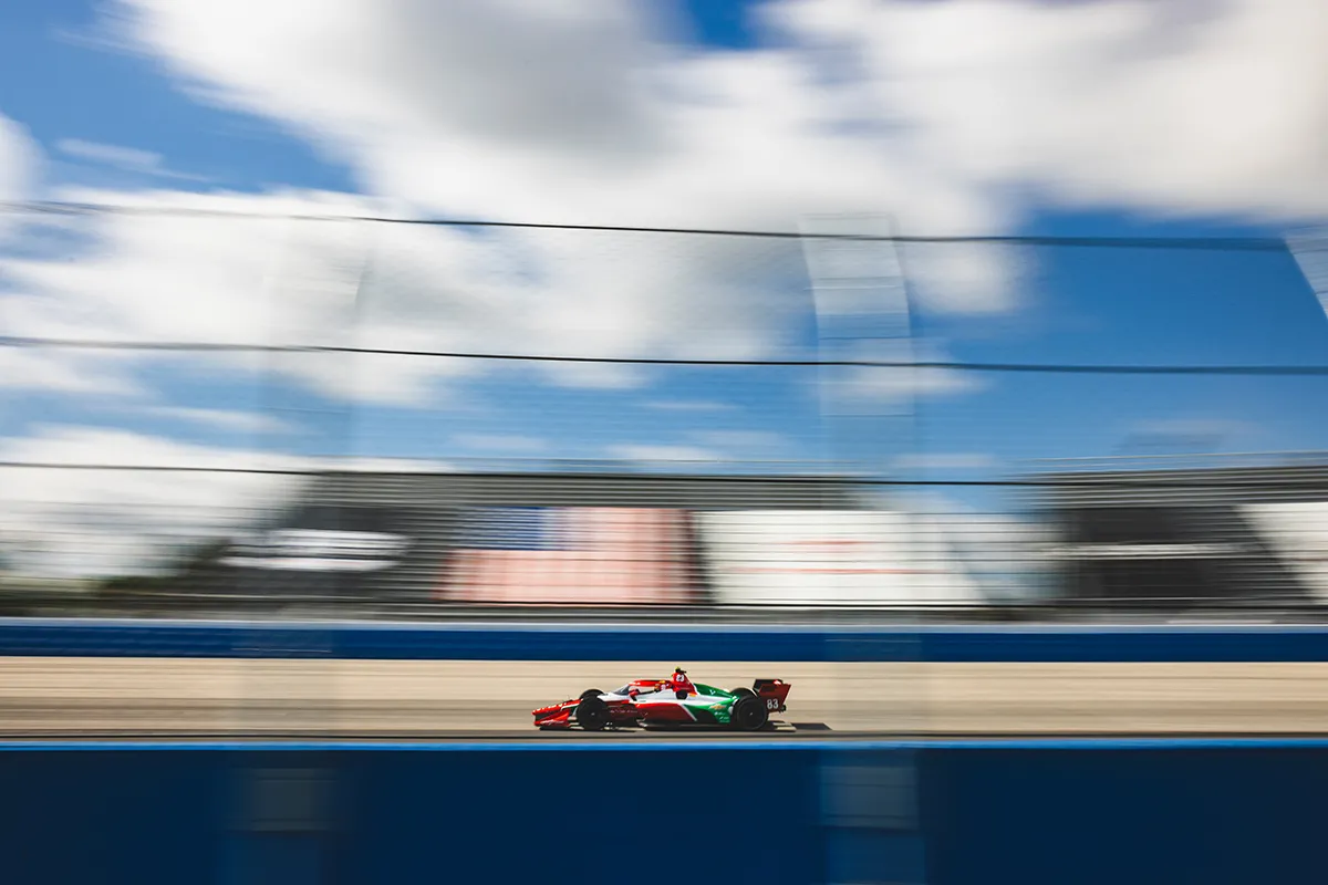Robert Shwartzman in a PREMA IndyCar at the Music City Grand Prix